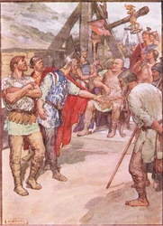 Marius et les ambassadeurs des Cimbres, de Vies de Plutarque publié par T C & E C Jack Ltd, années 1920